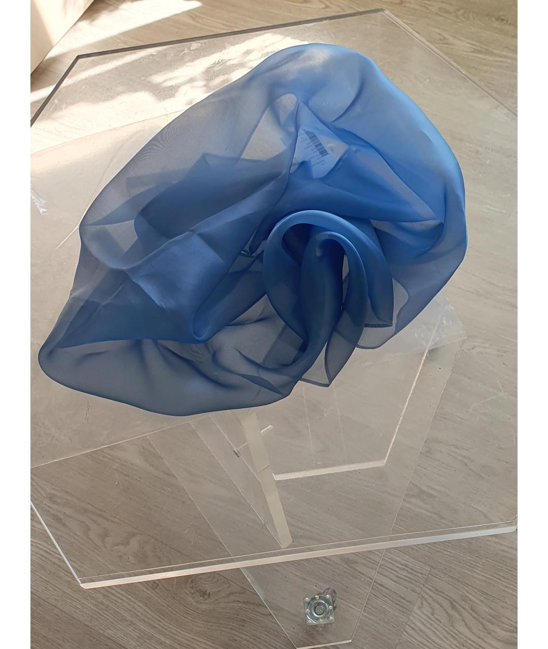 GIORGIO GRATI Голубой шелковый платок, фото 2