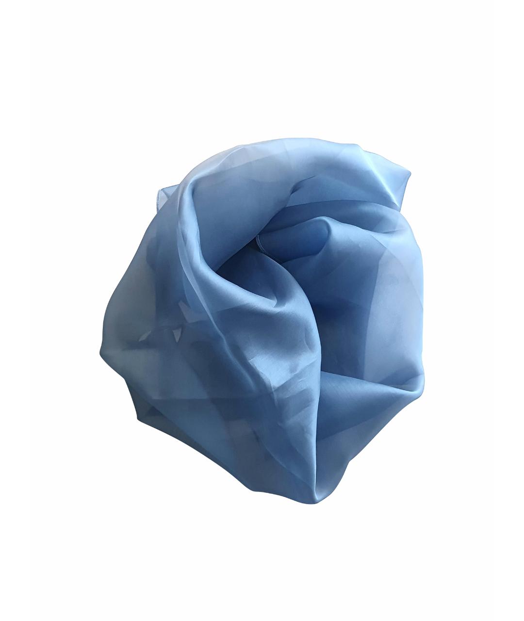 GIORGIO GRATI Голубой шелковый платок, фото 1