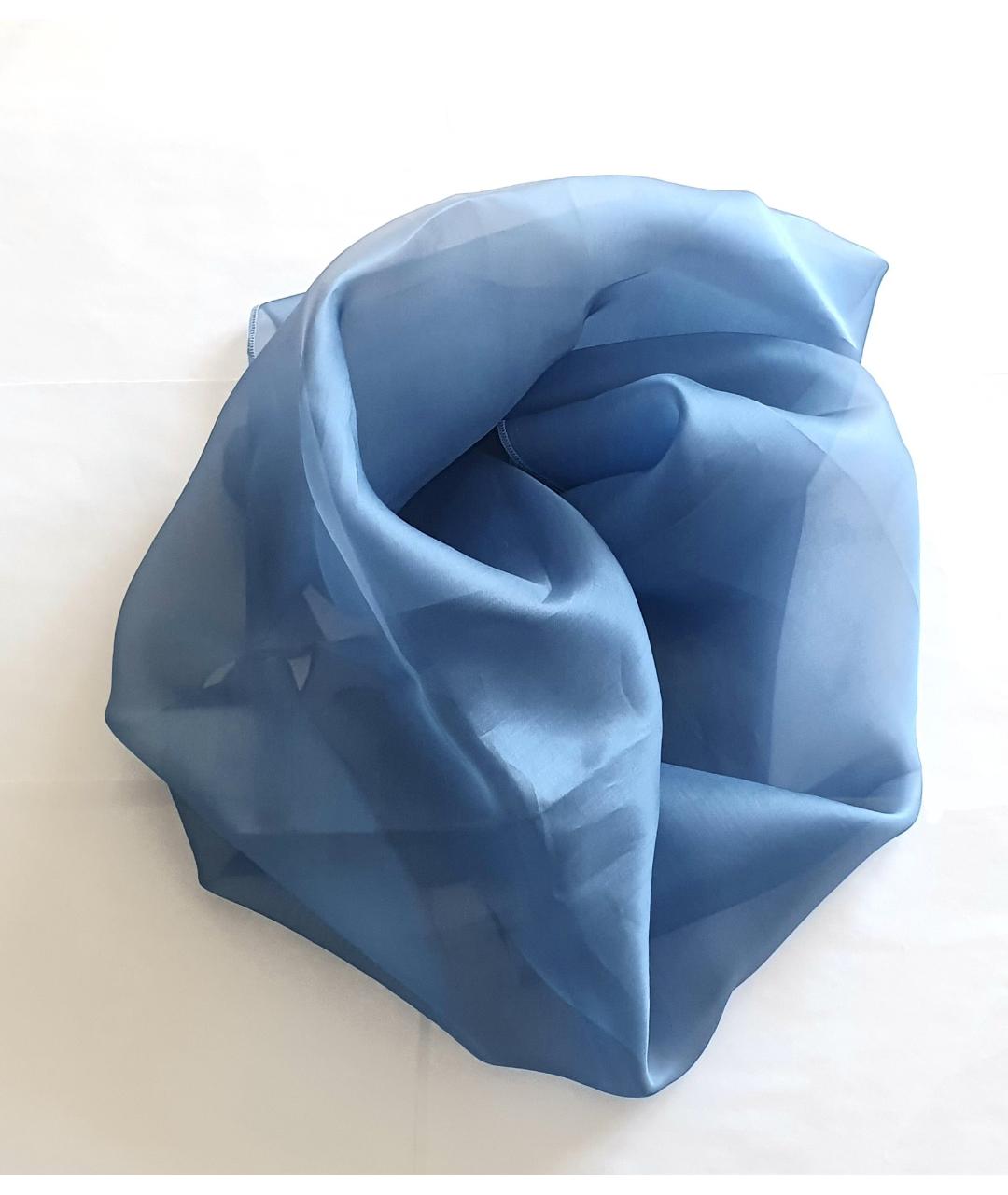 GIORGIO GRATI Голубой шелковый платок, фото 7
