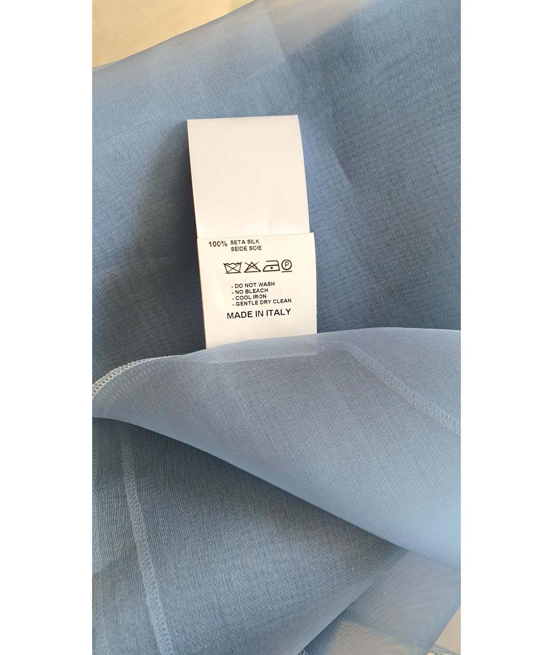 GIORGIO GRATI Голубой шелковый платок, фото 4