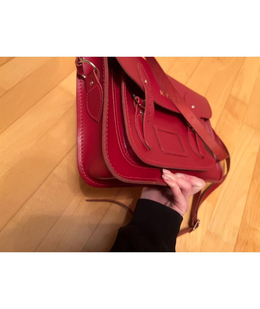 THE CAMBRIDGE SATCHEL COMPANY Бордовая кожаная сумка через плечо, фото 4