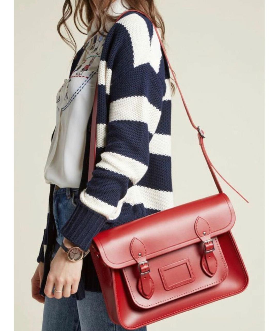 THE CAMBRIDGE SATCHEL COMPANY Бордовая кожаная сумка через плечо, фото 6