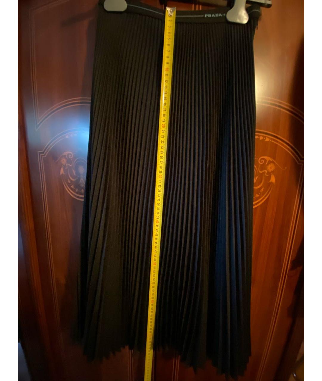 PRADA Черная полиэстеровая юбка миди, фото 2