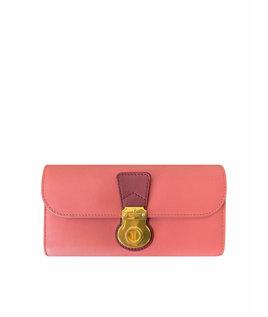 BURBERRY Коралловый кожаный кошелек, фото 1