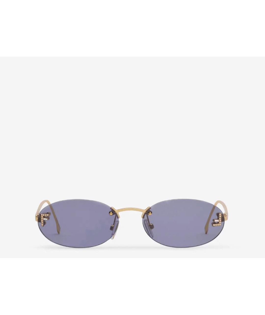 FENDI Синие металлические солнцезащитные очки, фото 7