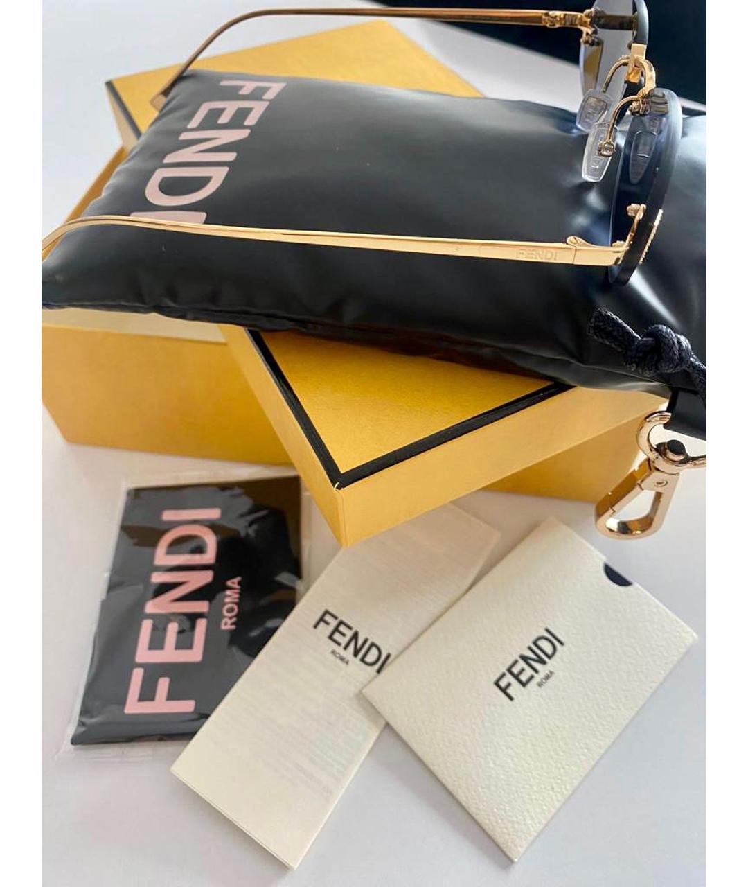 FENDI Синие металлические солнцезащитные очки, фото 6