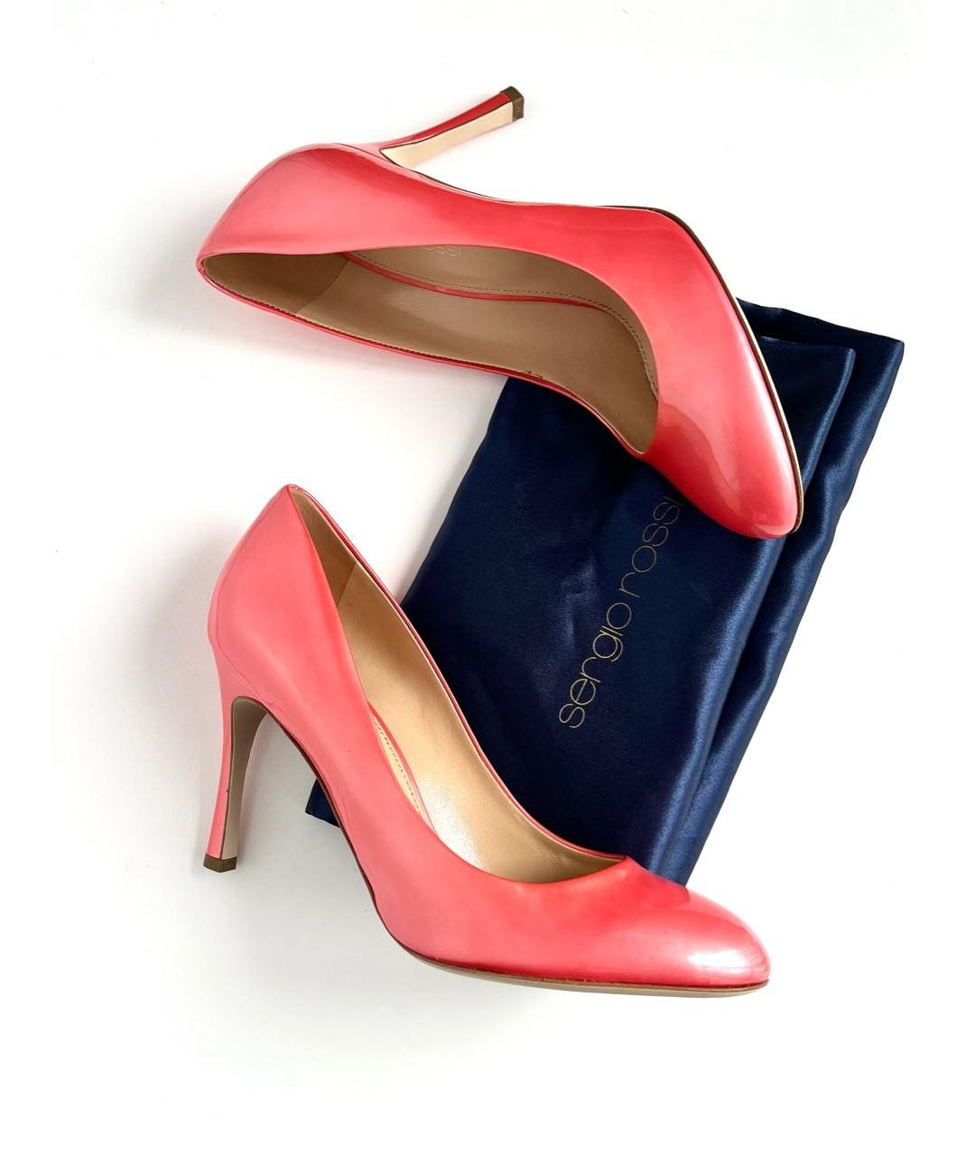 SERGIO ROSSI Коралловые туфли из лакированной кожи, фото 6