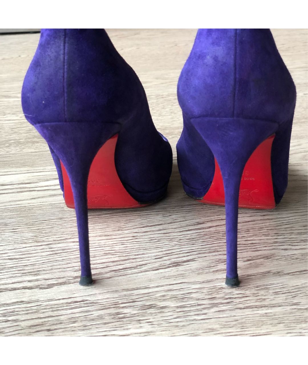 CHRISTIAN LOUBOUTIN Фиолетовые замшевые туфли, фото 5