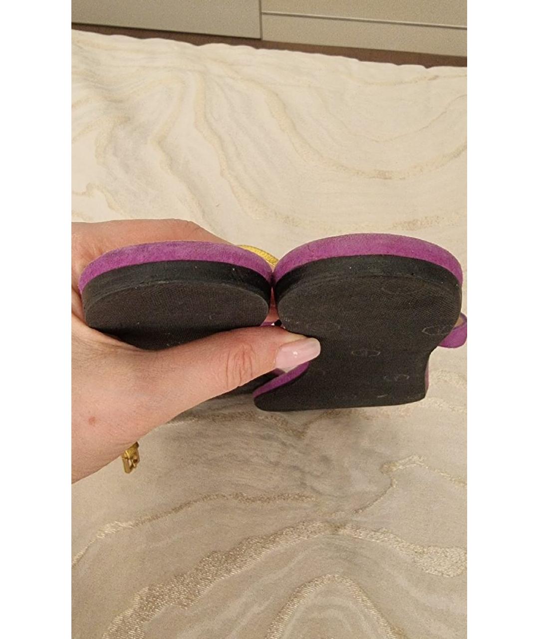 GUCCI Фиолетовые замшевые сандалии, фото 4