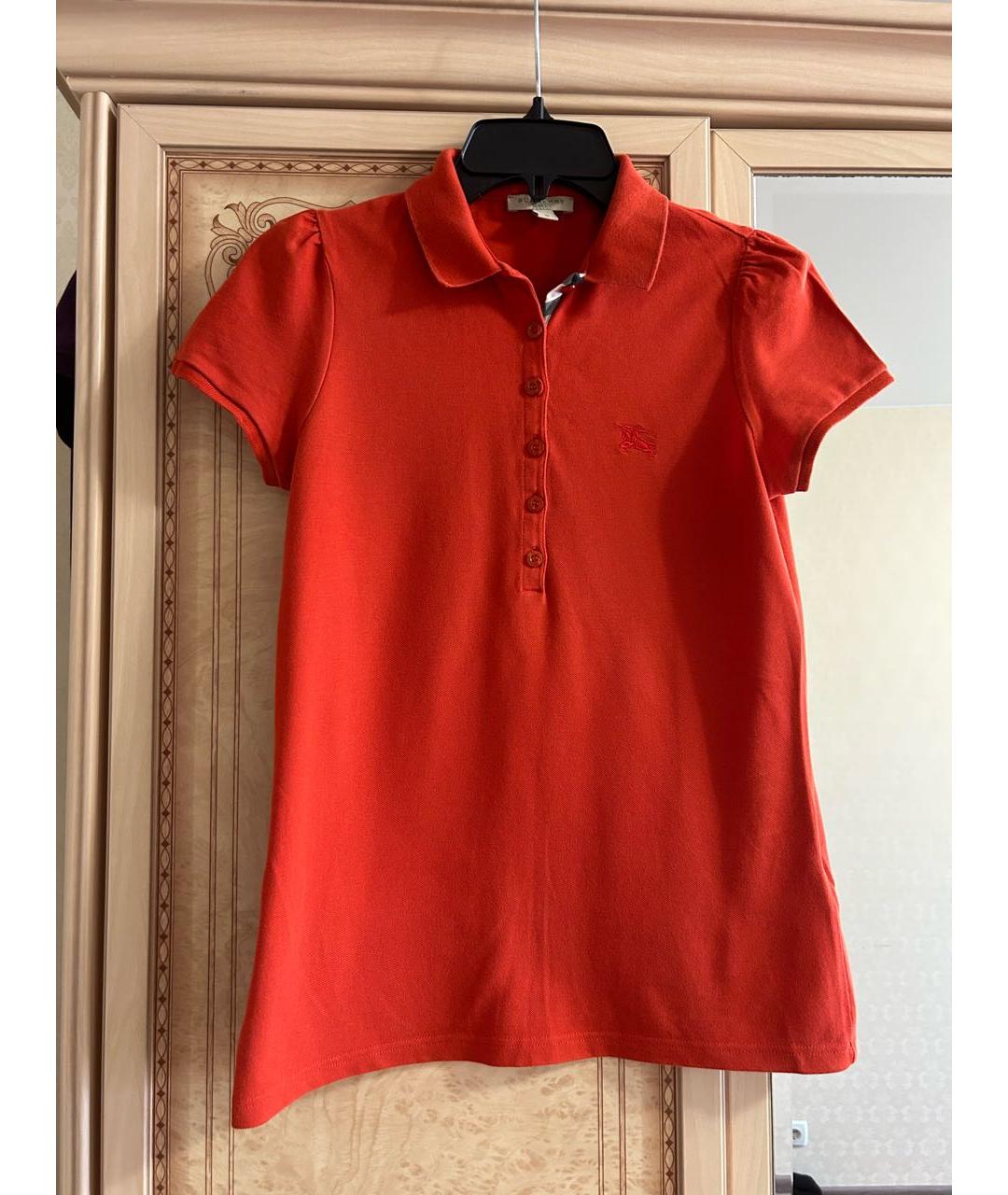 BURBERRY BRIT Оранжевая хлопковая футболка, фото 6