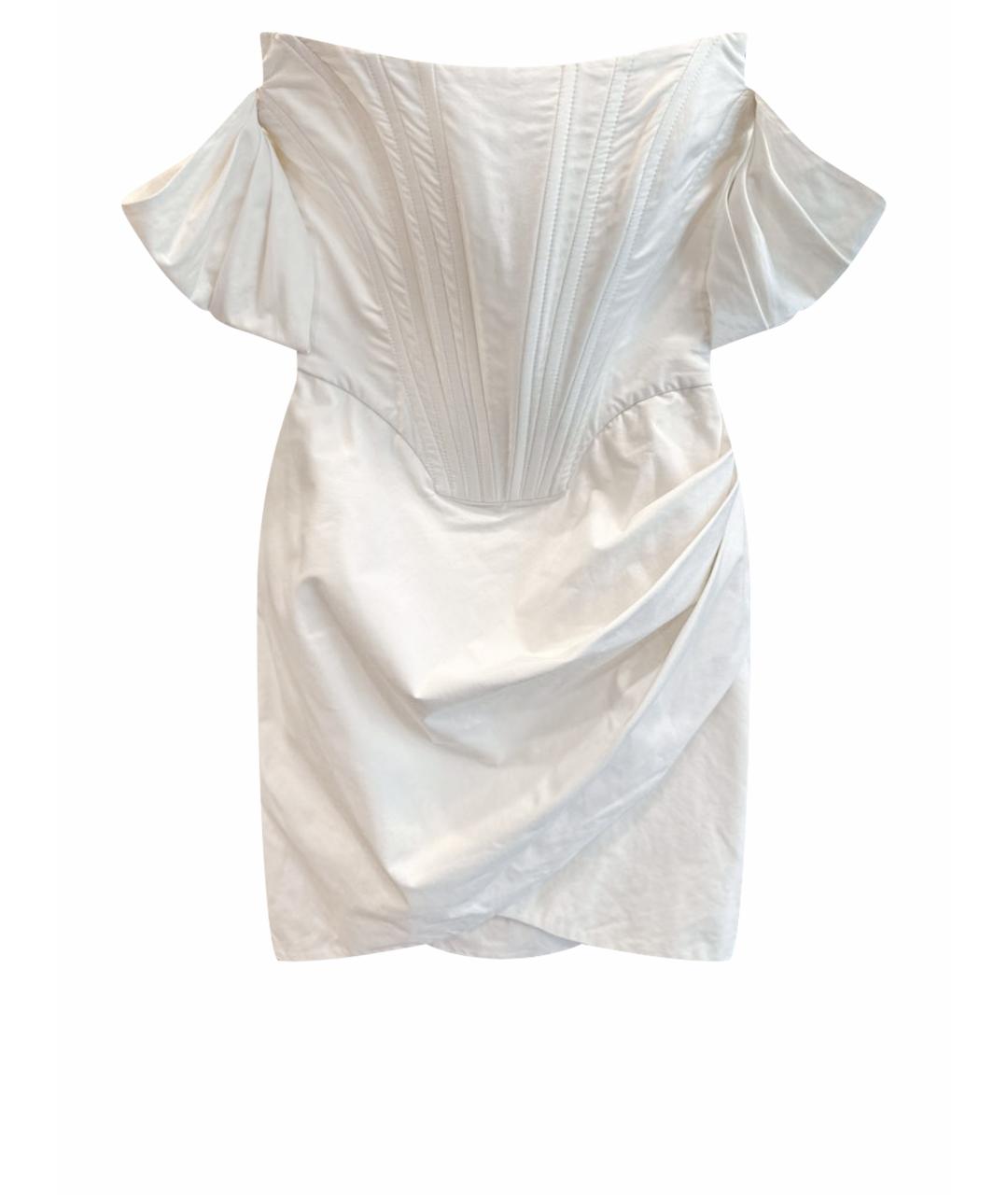 GIUSEPPE DI MORABITO Белое хлопковое коктейльное платье, фото 1