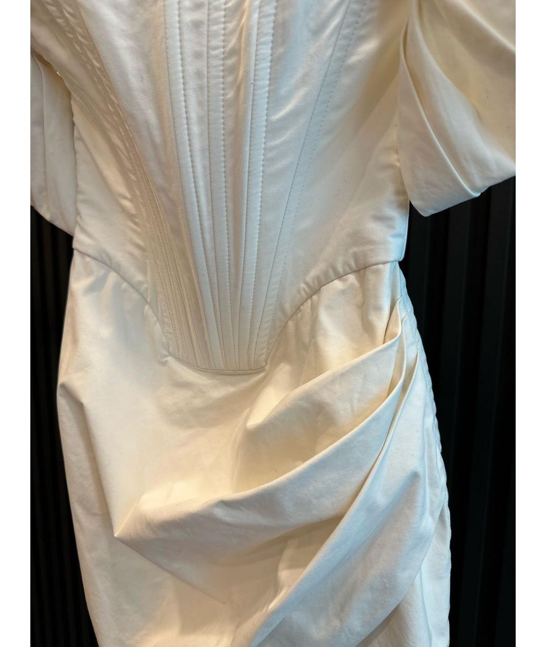 GIUSEPPE DI MORABITO Белое хлопковое коктейльное платье, фото 4
