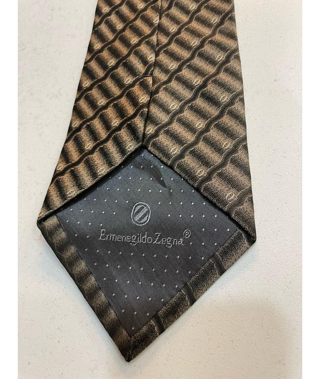 ERMENEGILDO ZEGNA Антрацитовый шелковый галстук, фото 4