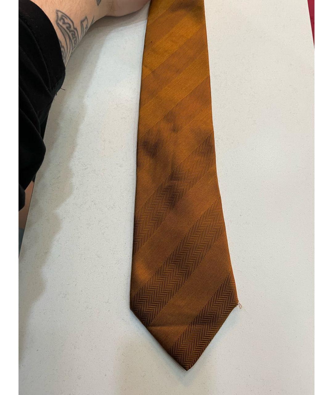 ETRO Горчичный шелковый галстук, фото 7