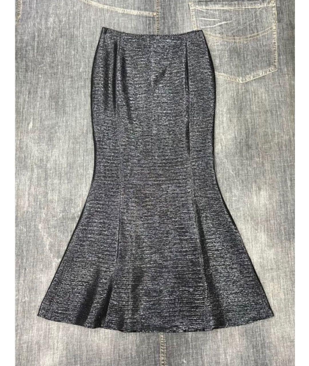 MARINA RINALDI Черная полиэстеровая юбка макси, фото 9