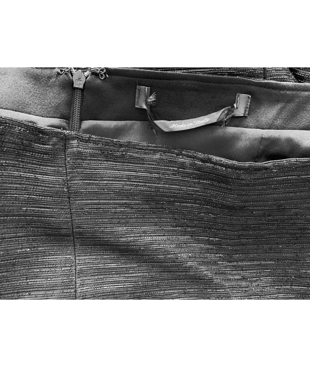 MARINA RINALDI Черная полиэстеровая юбка макси, фото 8