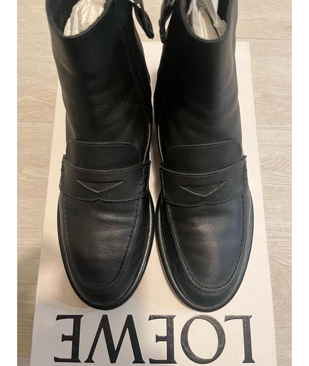 LOEWE Черные кожаные высокие ботинки, фото 3
