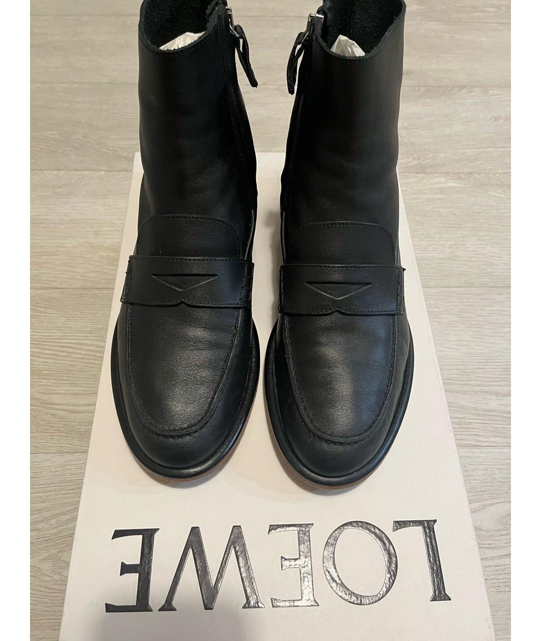 LOEWE Черные кожаные высокие ботинки, фото 2