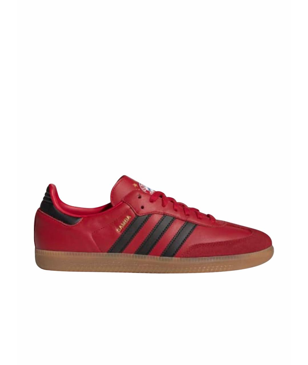 ADIDAS Красные кожаные кроссовки, фото 1