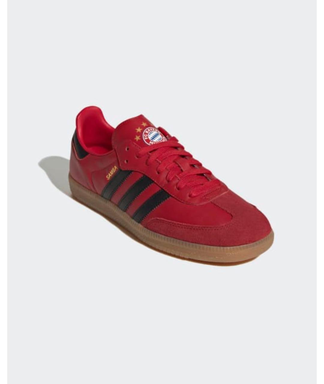 ADIDAS Красные кожаные кроссовки, фото 2