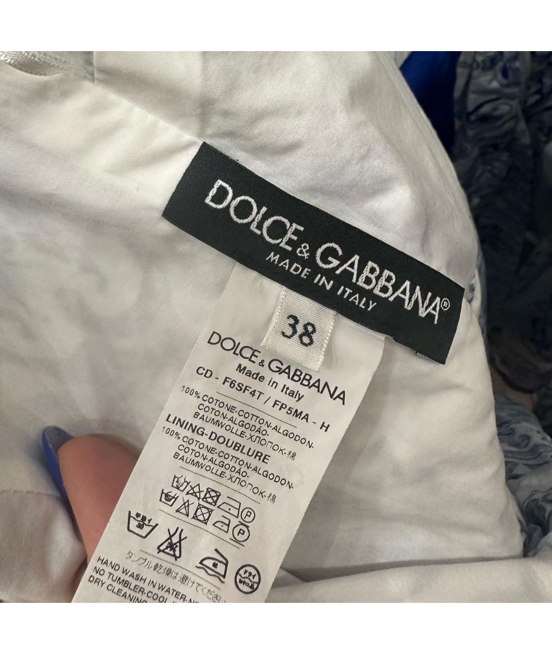 DOLCE&GABBANA Синий хлопковый сарафан, фото 3