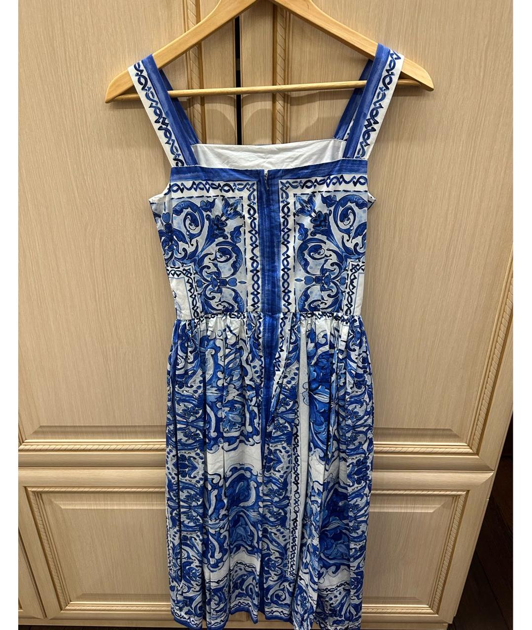 DOLCE&GABBANA Синий хлопковый сарафан, фото 2