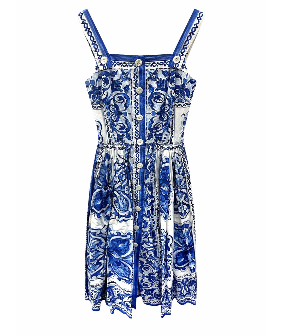DOLCE&GABBANA Синий хлопковый сарафан, фото 1