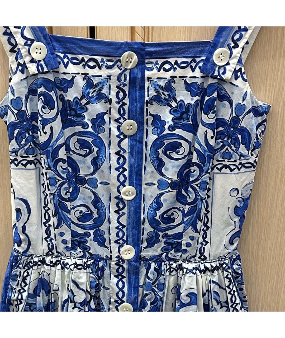 DOLCE&GABBANA Синий хлопковый сарафан, фото 4