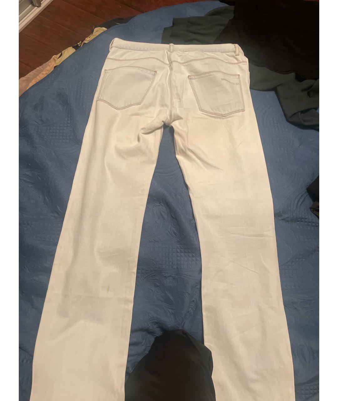 PRADA Белые хлопковые прямые джинсы, фото 2