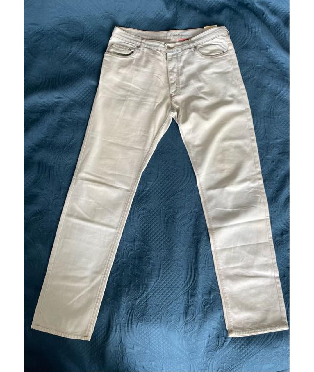 PRADA Белые хлопковые прямые джинсы, фото 8