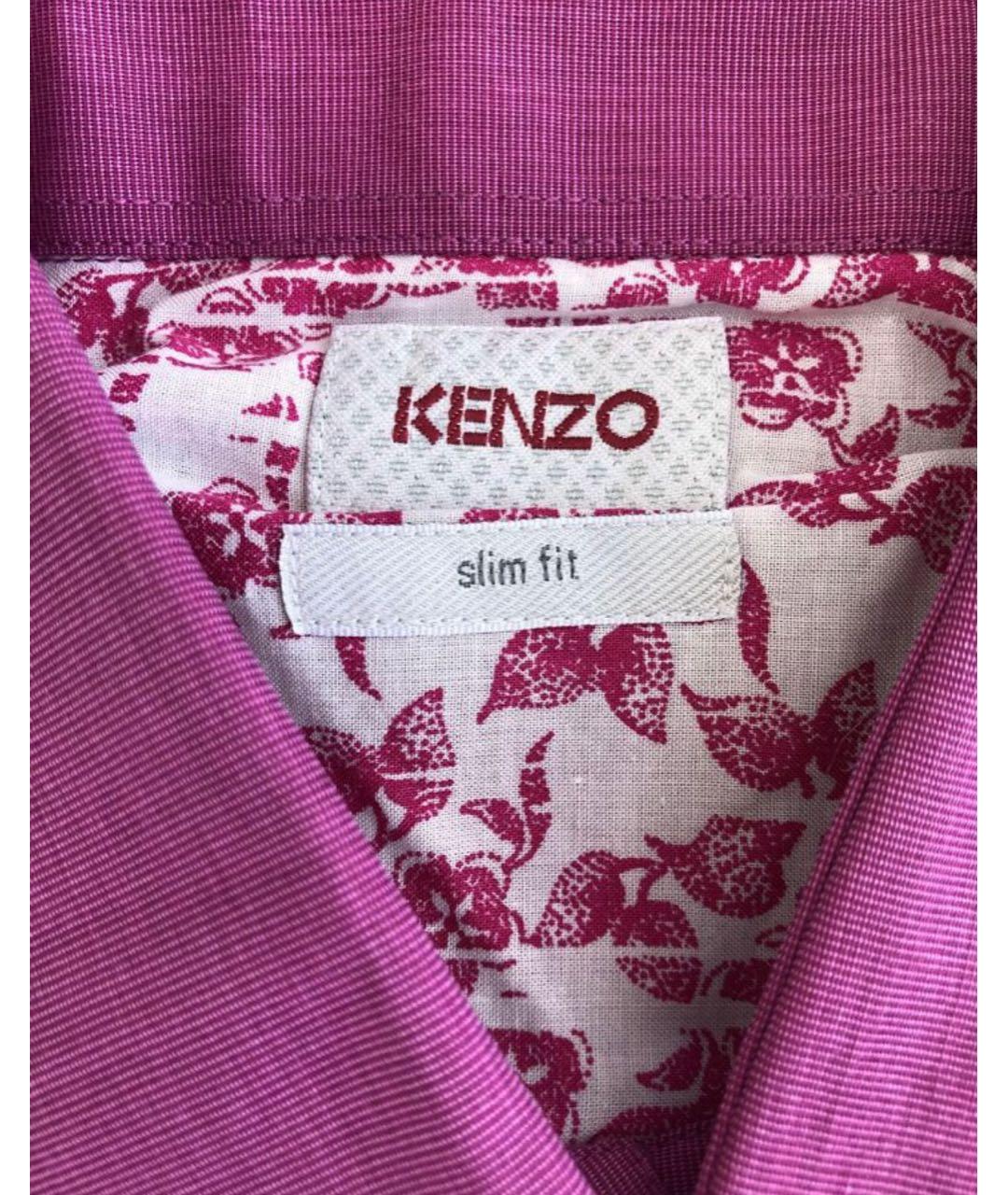 KENZO Фуксия хлопковая классическая рубашка, фото 4