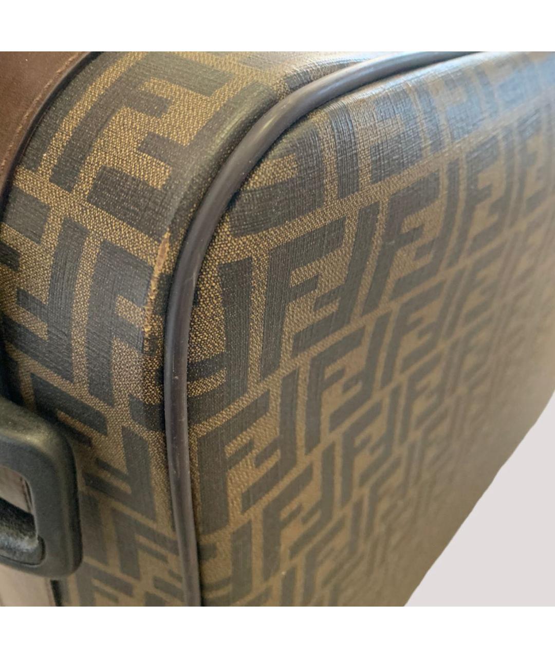 FENDI Коричневый кожаный чемодан, фото 2