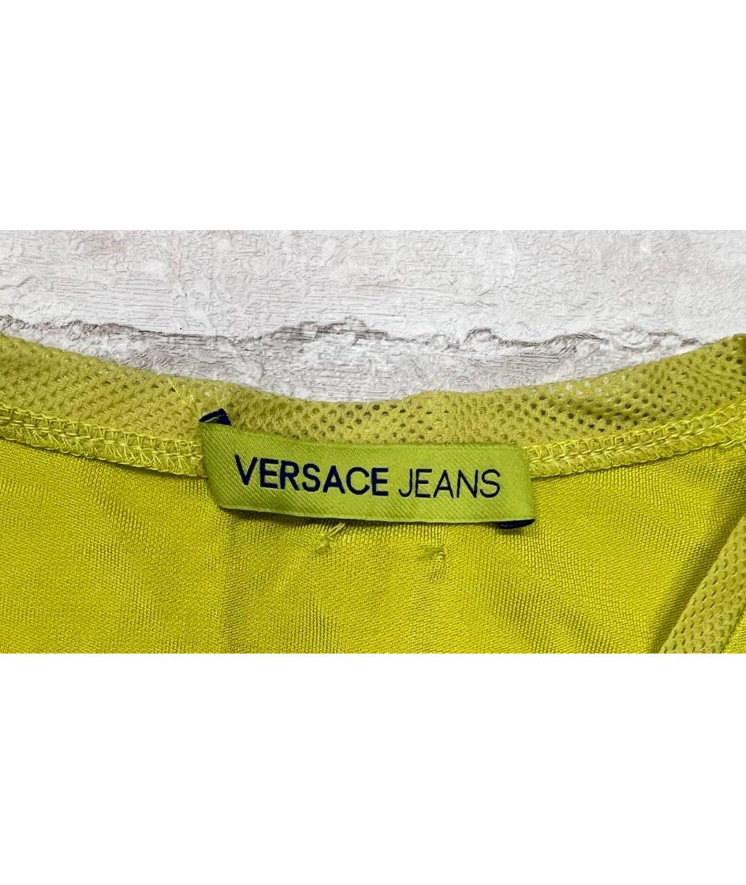 VERSACE JEANS COUTURE Салатовая вискозная майка, фото 3