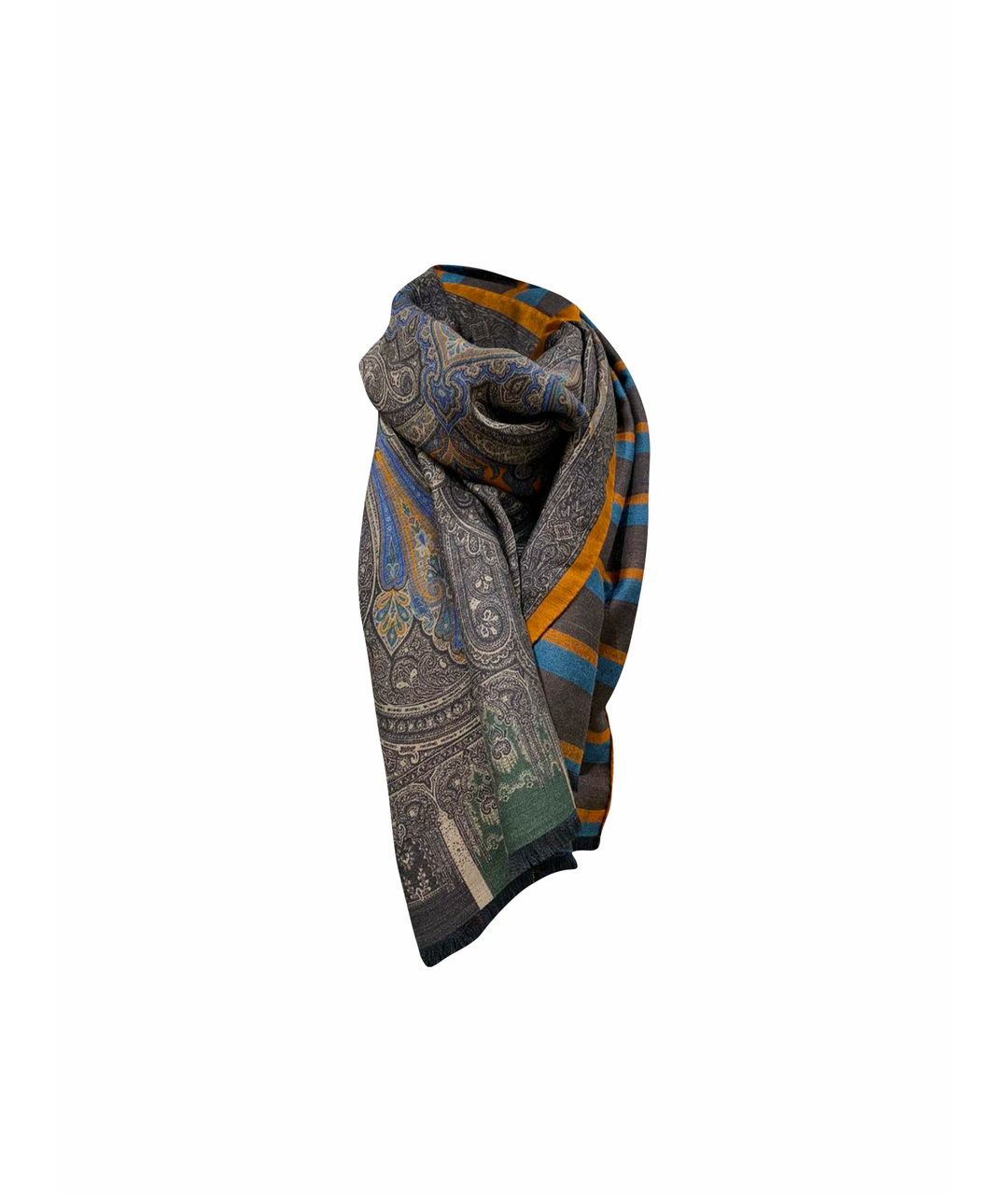 ETRO Коричневый шерстяной шарф, фото 1