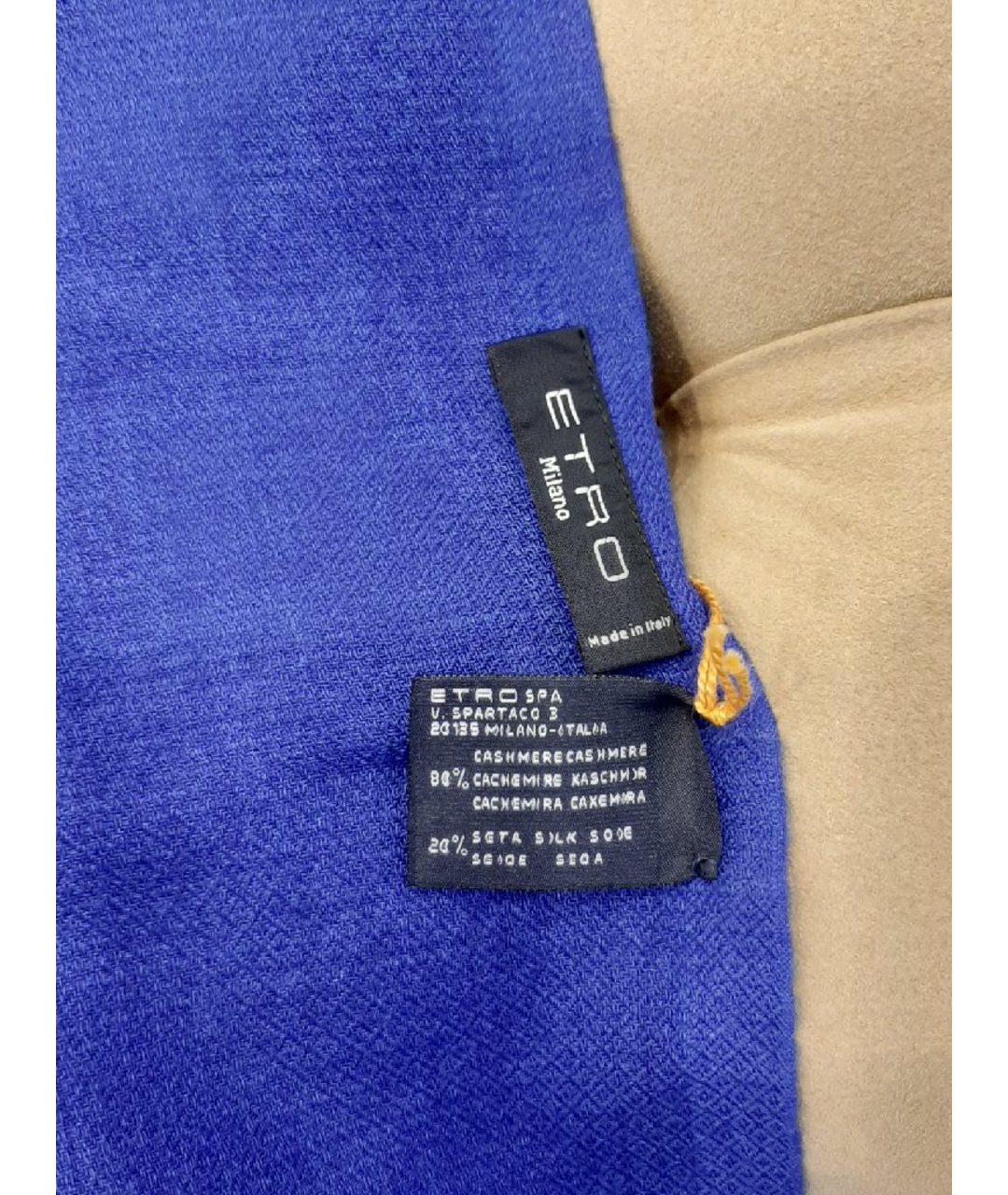 ETRO Синий кашемировый шарф, фото 3