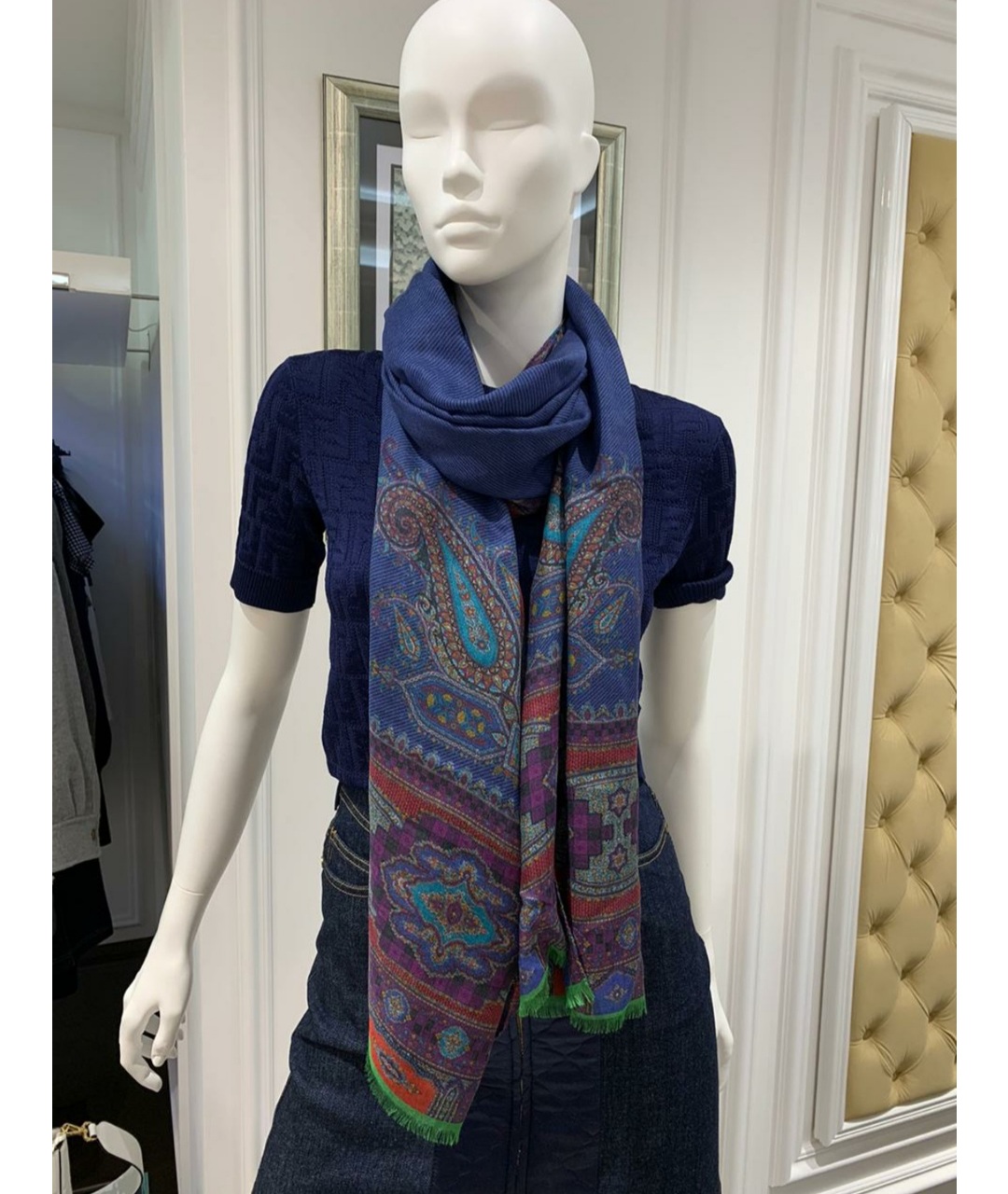 ETRO Мульти шелковый шарф, фото 4