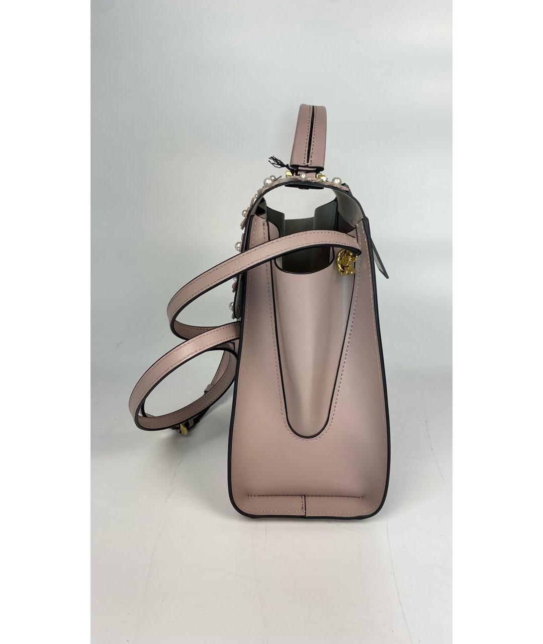 ZAC POSEN Розовая кожаная сумка с короткими ручками, фото 2