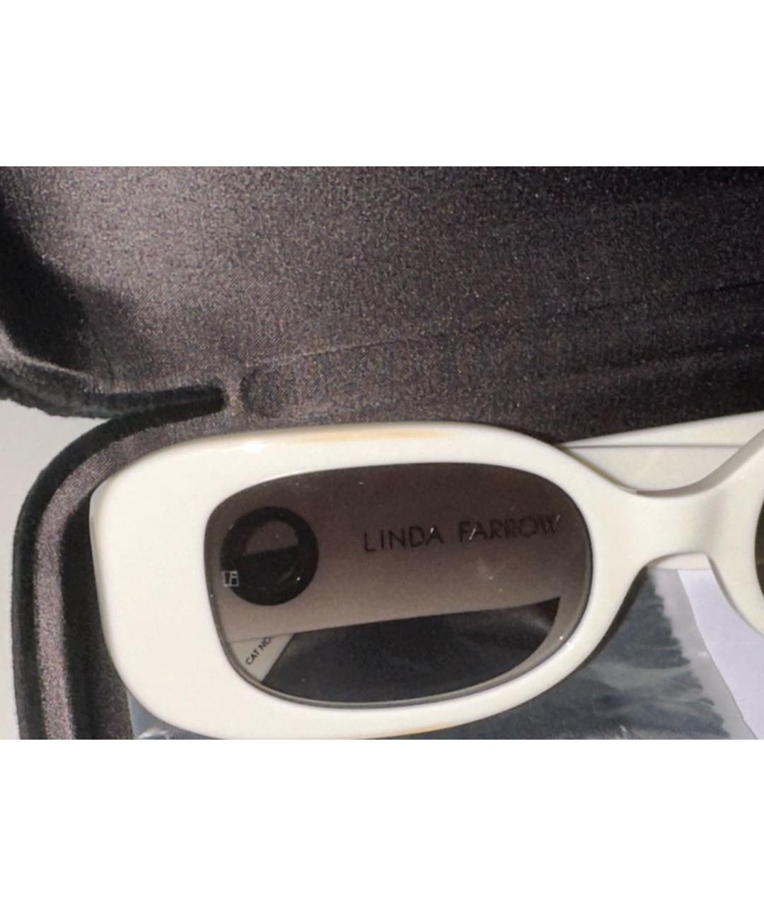 LINDA FARROW Бежевые пластиковые солнцезащитные очки, фото 2