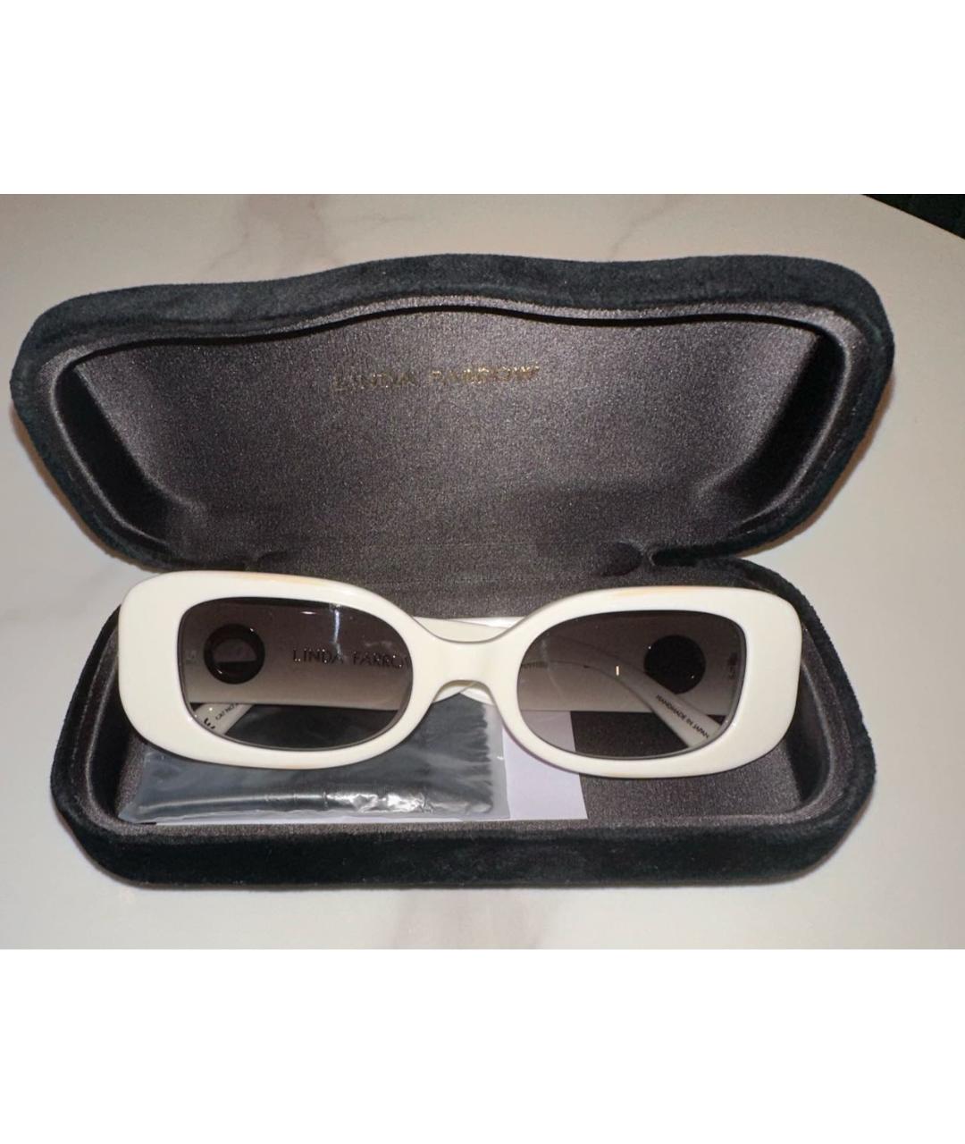 LINDA FARROW Бежевые пластиковые солнцезащитные очки, фото 5