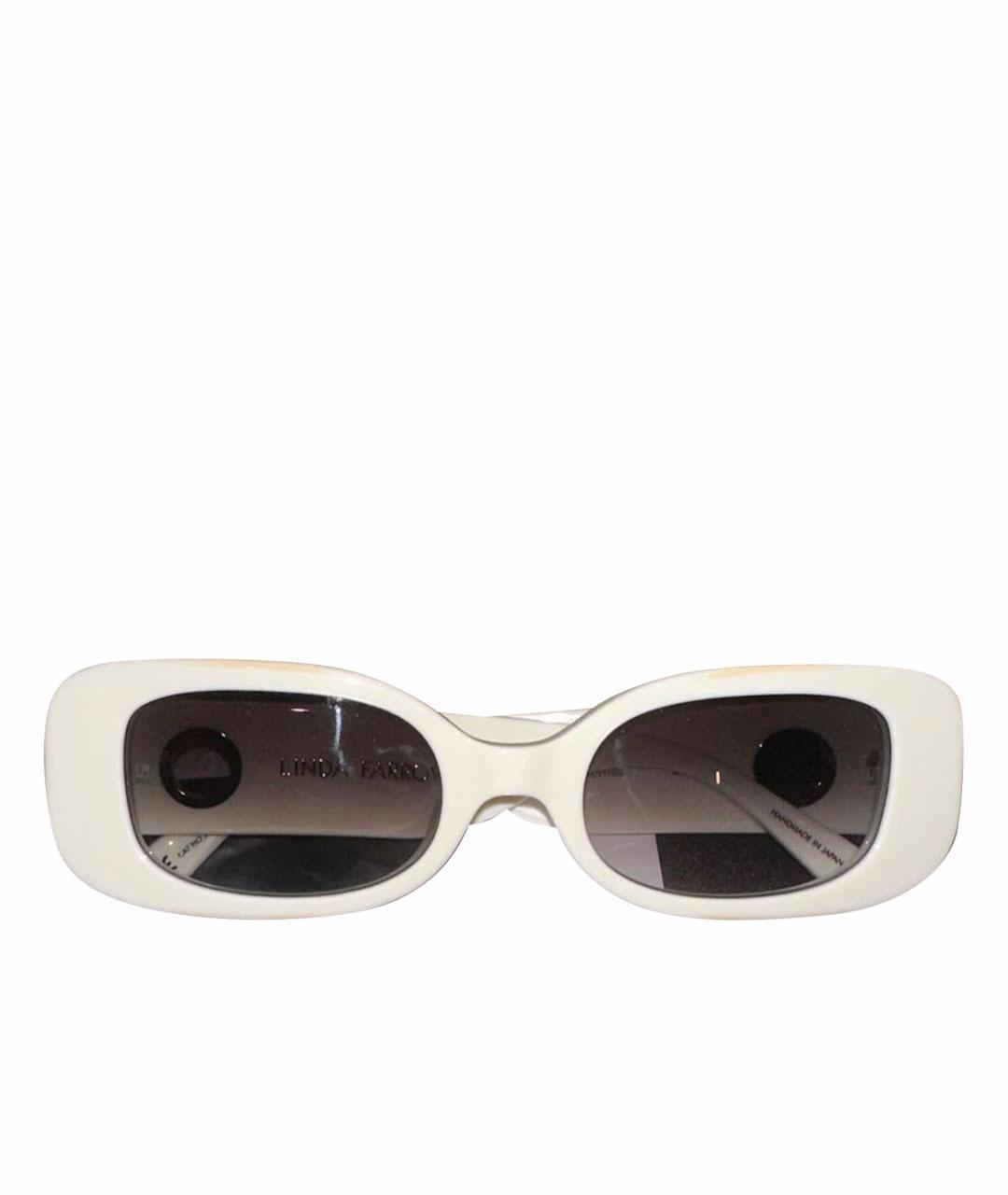 LINDA FARROW Бежевые пластиковые солнцезащитные очки, фото 1