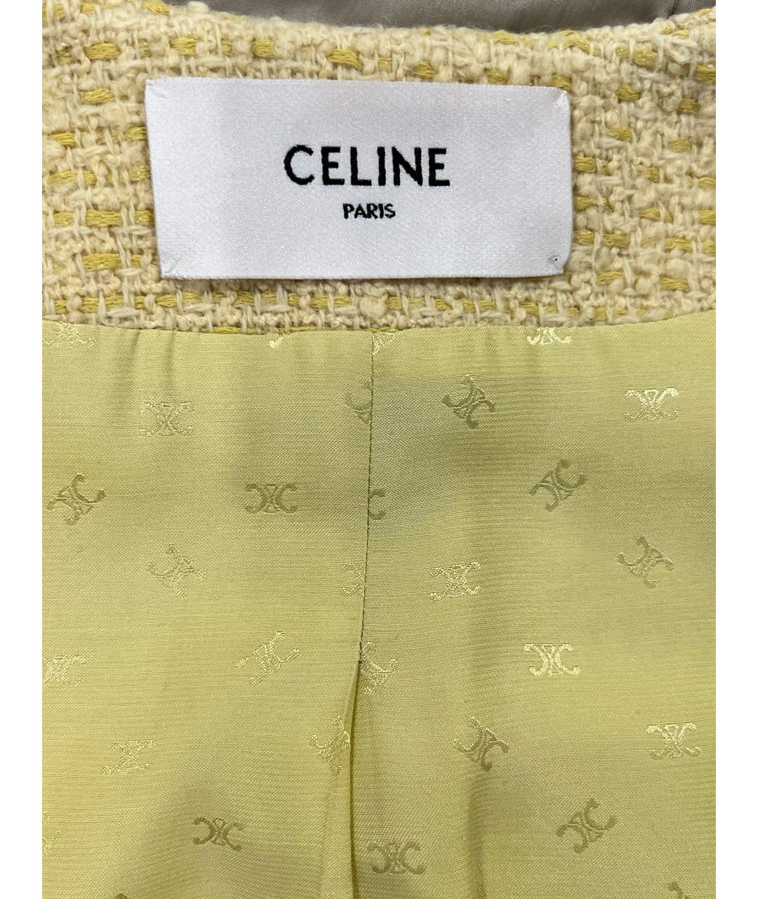 CELINE PRE-OWNED Желтый шерстяной жакет/пиджак, фото 3