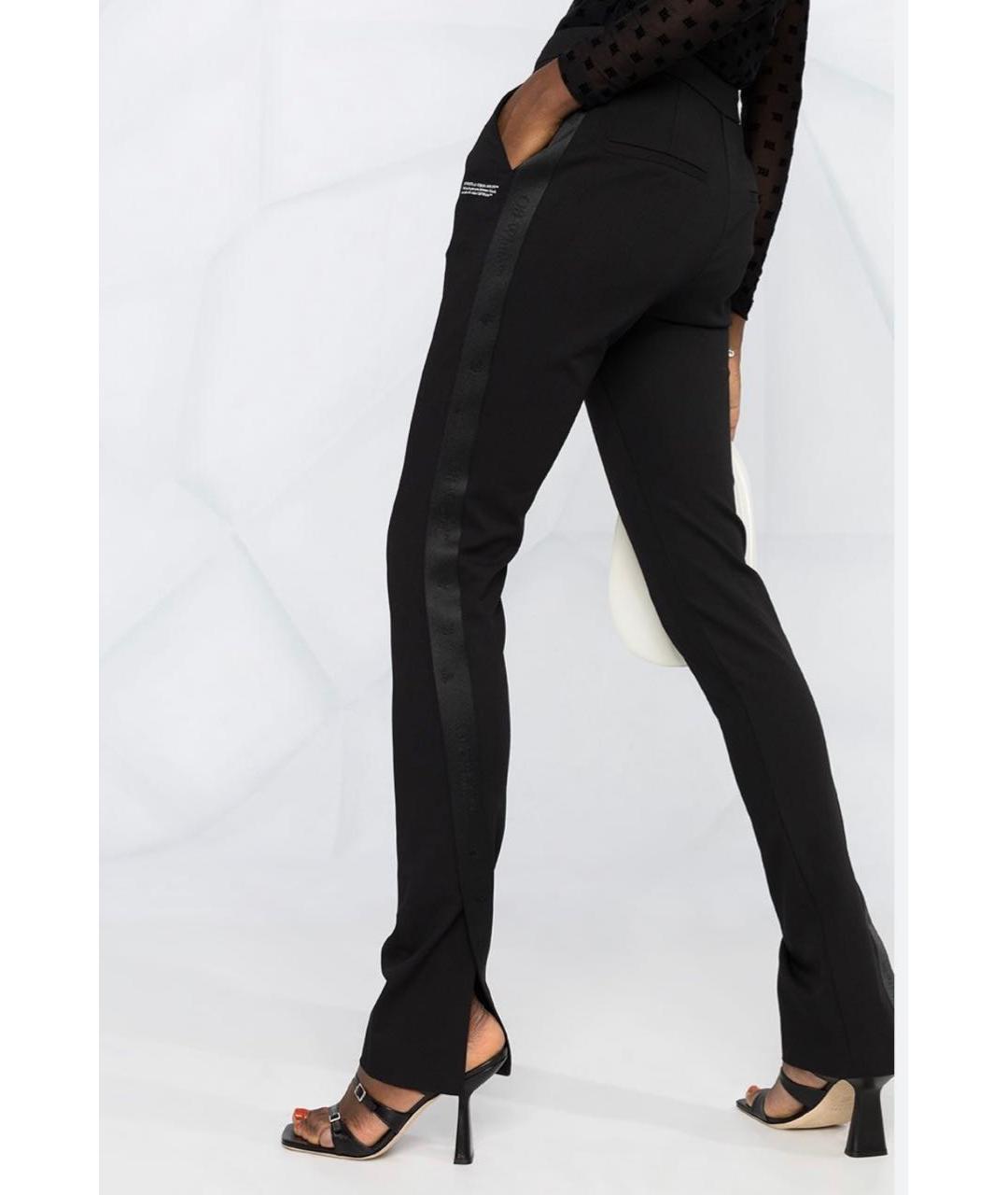 OFF-WHITE Черные вискозные брюки узкие, фото 5