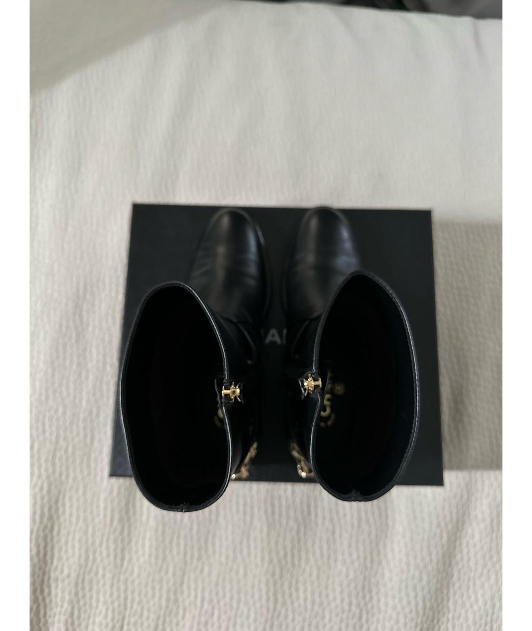 CHANEL PRE-OWNED Черные кожаные полусапоги, фото 3