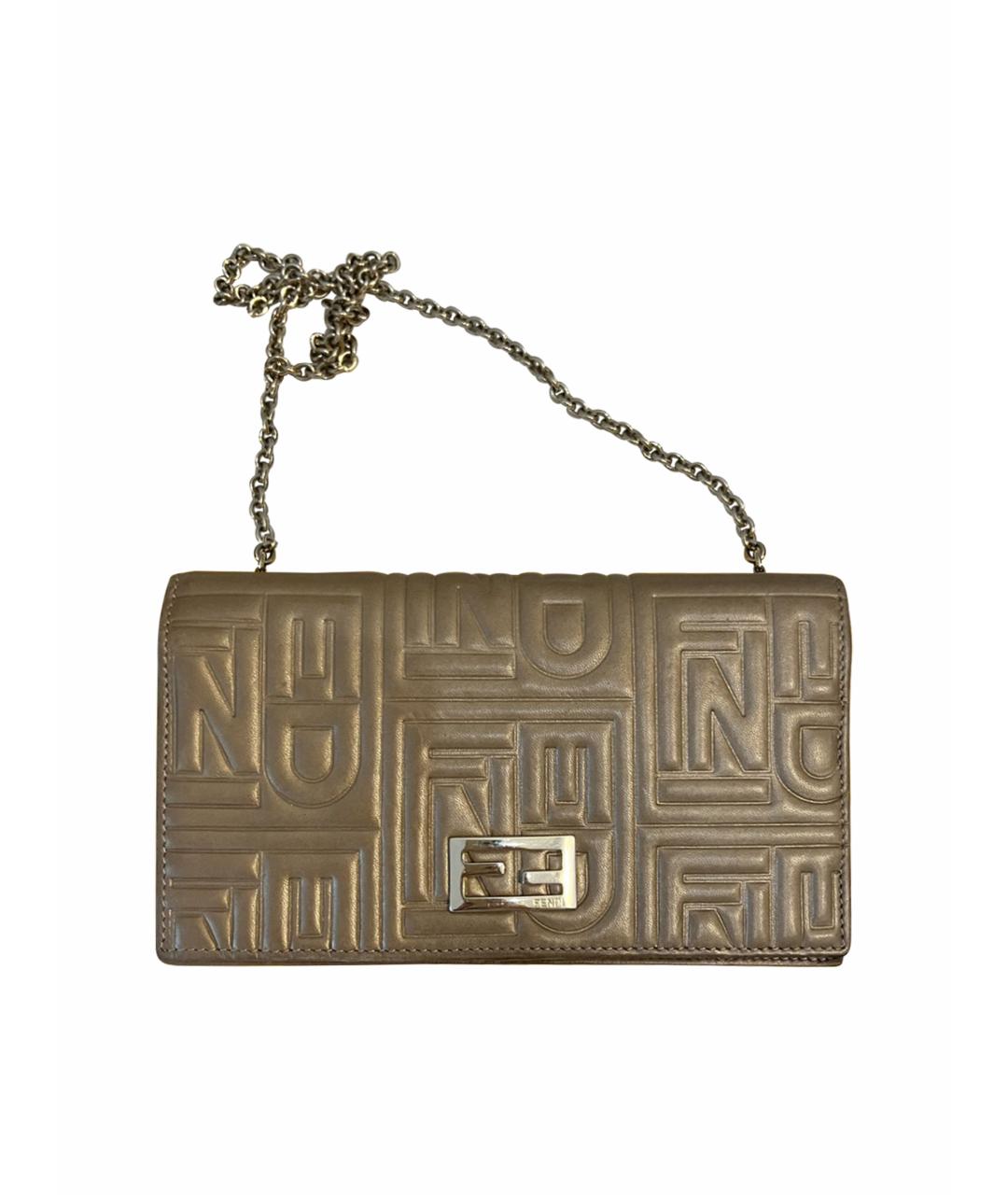 FENDI Золотой кожаный кошелек, фото 1