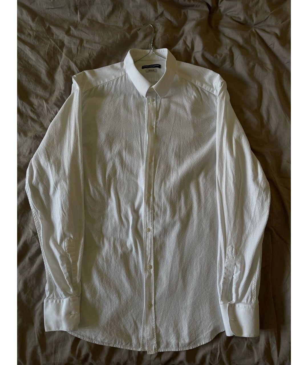 DOLCE&GABBANA Белая хлопковая классическая рубашка, фото 9