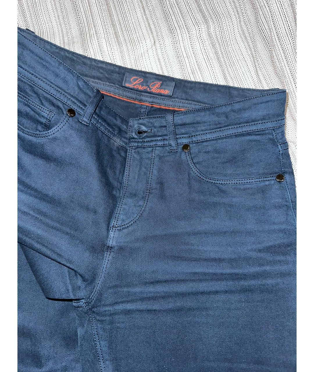 LORO PIANA Темно-синие прямые джинсы, фото 2