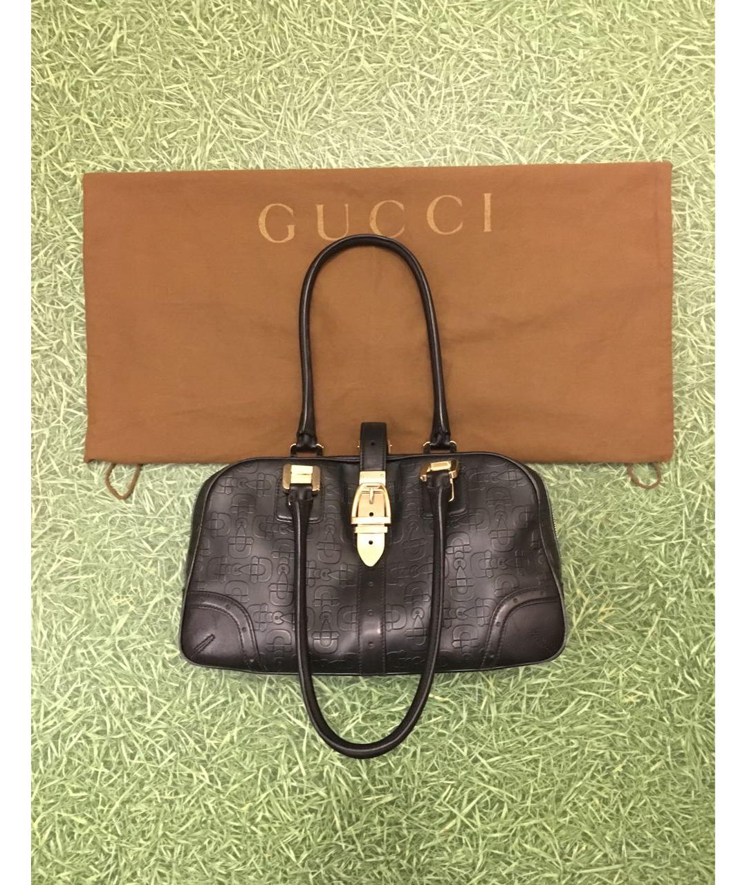 GUCCI Черная кожаная сумка с короткими ручками, фото 8