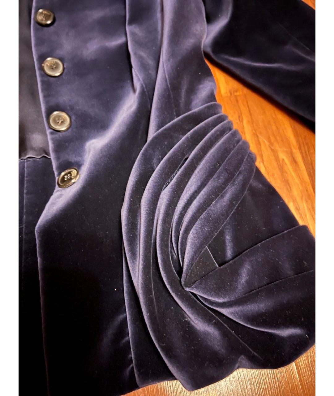 CHRISTIAN DIOR Темно-синий велюровый костюм с брюками, фото 6