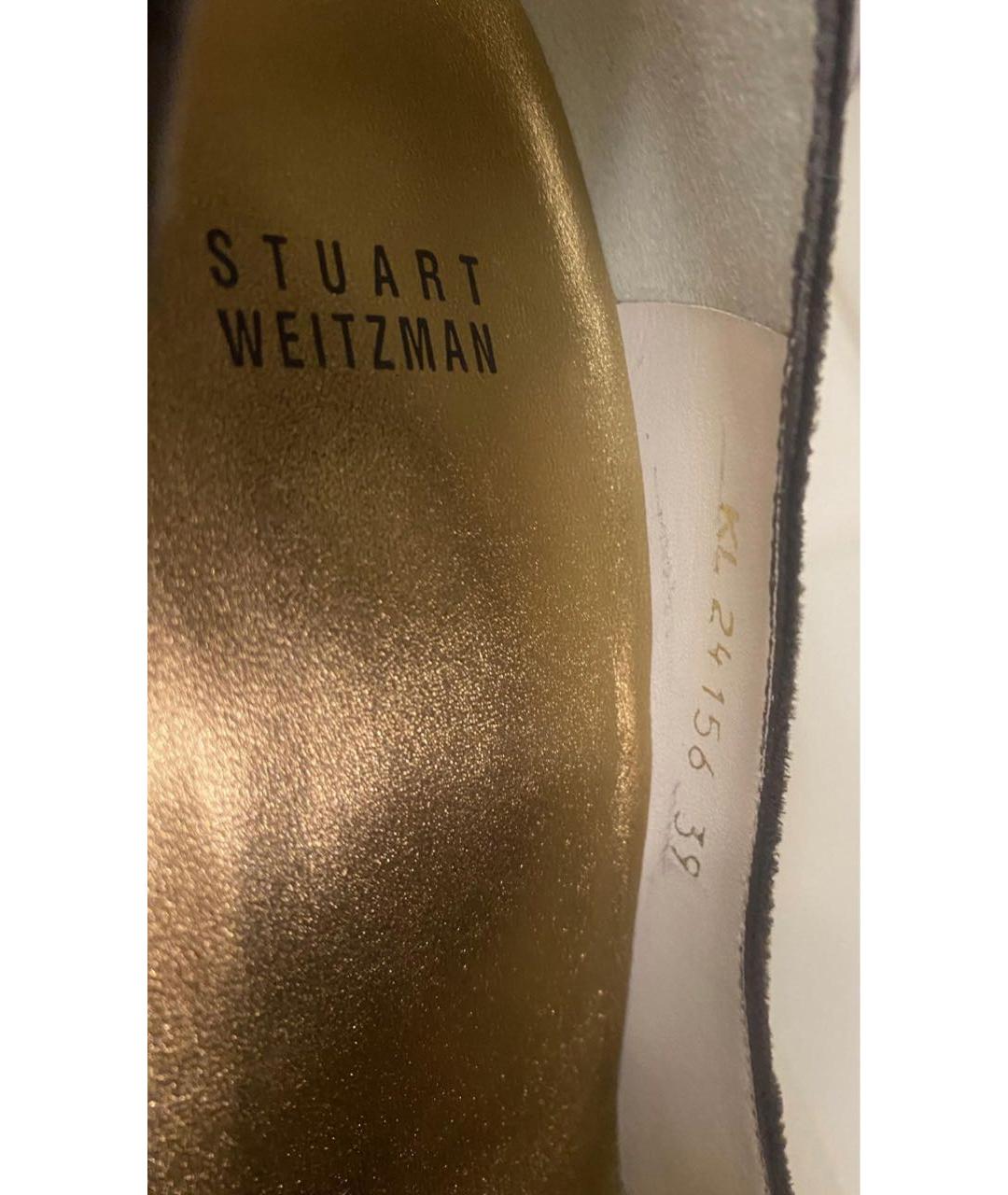 STUART WEITZMAN Коричневые бархатные туфли, фото 5