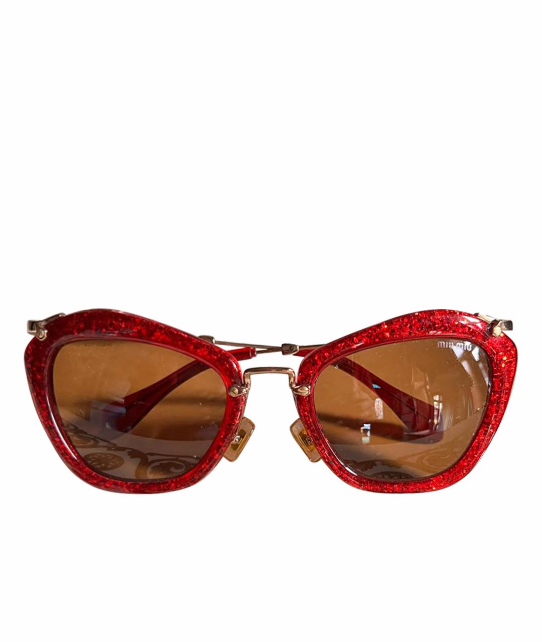 MIU MIU Красные пластиковые солнцезащитные очки, фото 1